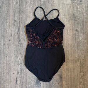 Bloch Black and Red Floral Leotard
